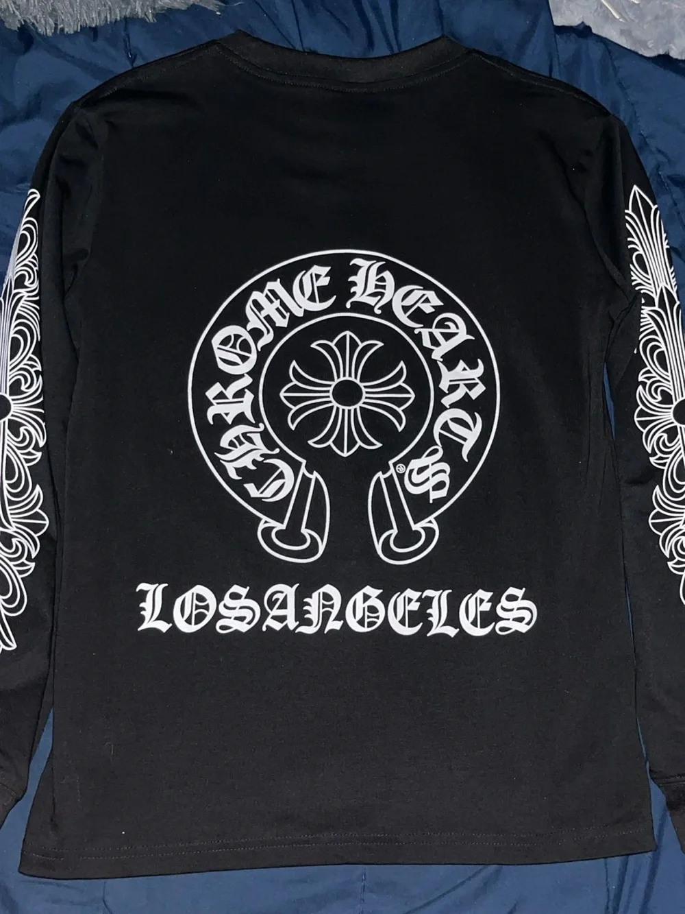 Chrome Hearts Black and White Los Angeles Horseshoe Back Tee